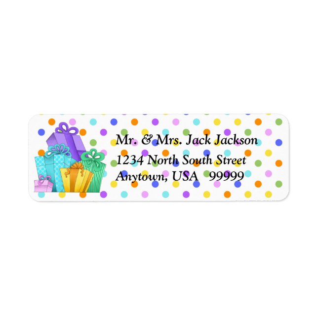 Birthday Presents Return Address Labels (Front)