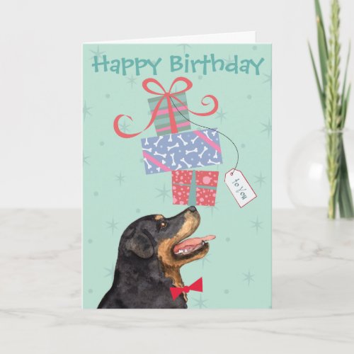 Birthday Presents Rottweiler Card