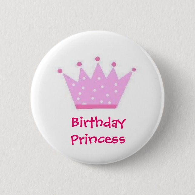 Birthday princee (Polka Dot) Button (Front)
