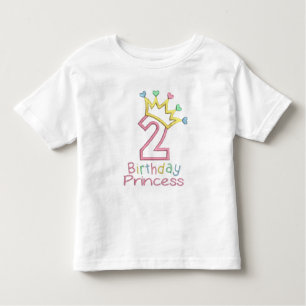 birthday princess, 2 years old, 2 years, toddler t-shirt