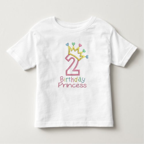 birthday princess 2 years old 2 years toddler t_shirt