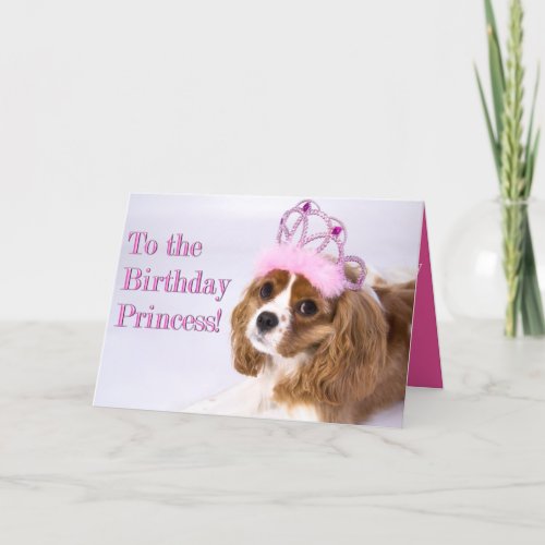 Birthday Princess Cavalier King Charles Card