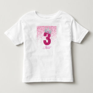 Birthday Princess Crown editable for 3rd birthday Toddler T-shirt