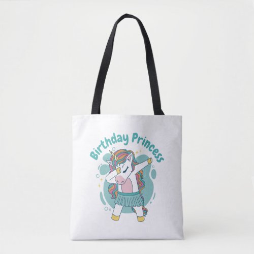 Birthday Princess Dancing Unicorn Girls Dabbing Un Tote Bag