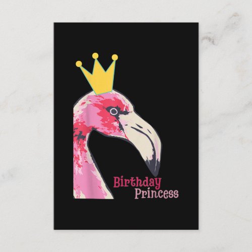Birthday Princess Girl Flamingo  Cute Flamingo Enclosure Card