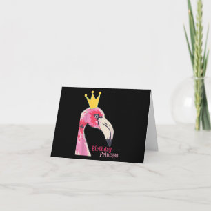 Birthday Princess Girl Flamingo   Cute Flamingo Thank You Card