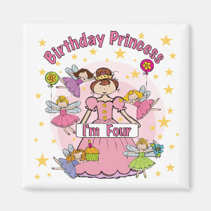 Birthday Princess I'm Four T-shirts and Gifts Magnet