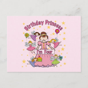 Birthday Princess I'm Four T-shirts and Gifts Postcard