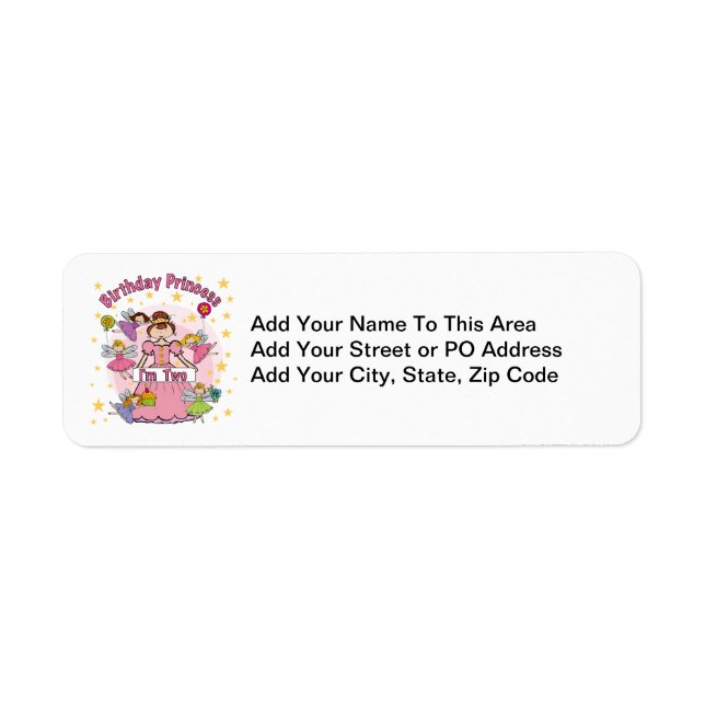 Birthday Princess I'm Two T-shirts and Gifts Label (Front)