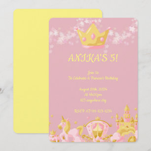 BIRTHDAY PRINCESS INVITATION PEACH COLOR