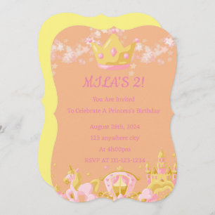 BIRTHDAY PRINCESS INVITATION PEACH COLOR