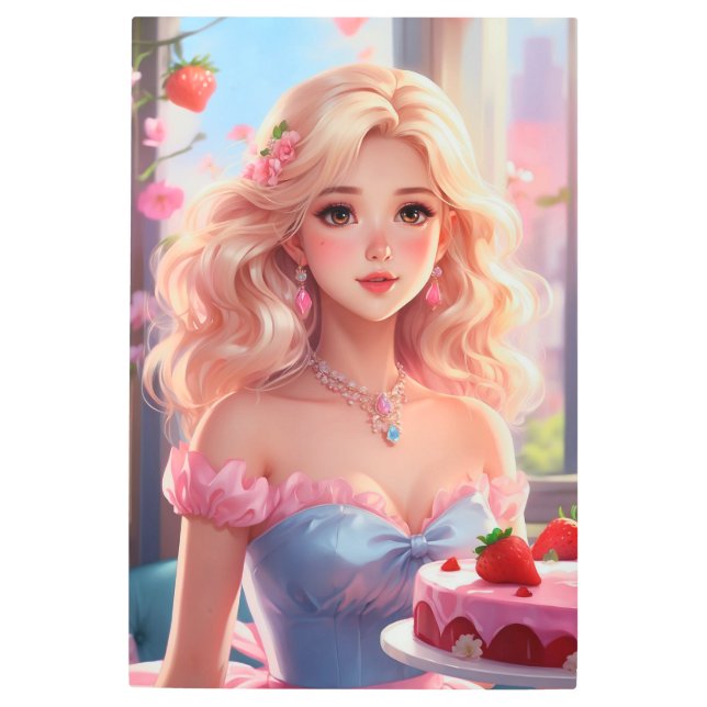 Birthday princess  metal print (Front)