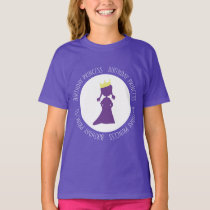 Birthday Princess Purple Silhouette Girls T-Shirt