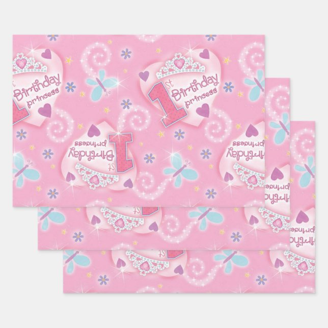 Birthday Princess Wrapping Paper Sheets (Set)