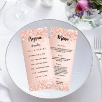 Birthday Progam Menu rose gold