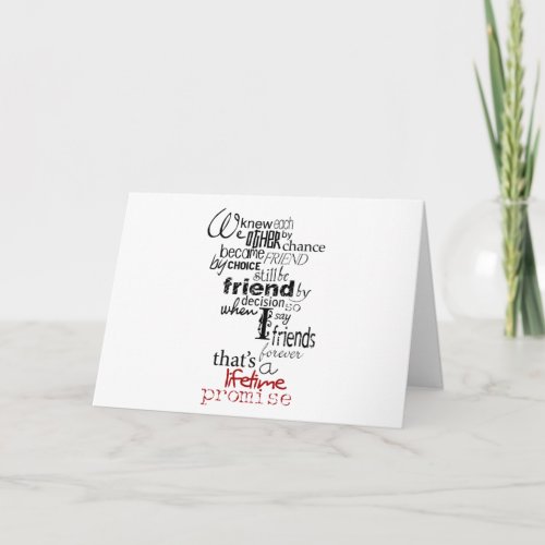 BIRTHDAY PROMISE TO MY BEST FRIEND_THAT IS FOREVER CARD