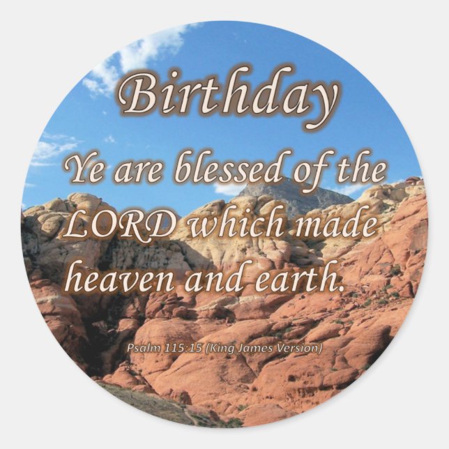 Birthday Psalm 115-15 Classic Round Sticker (Front)