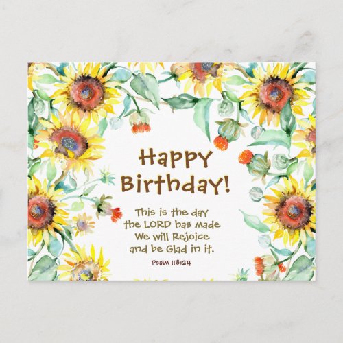 Birthday Psalm 11824 The Day the Lord Has Made Postcard
