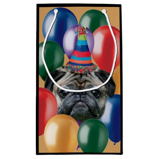 Birthday Pug dog gift bag Zazzle