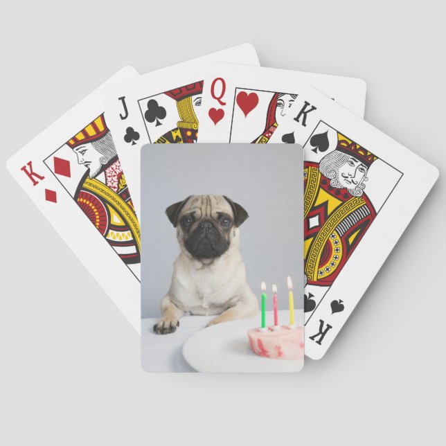 Birthday Pug Poker Cards (Back)