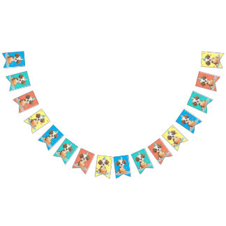Birthday puppy bunting flags