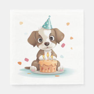 Birthday puppy napkins