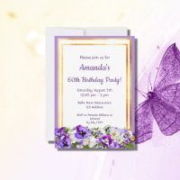 Birthday purple florals gold white