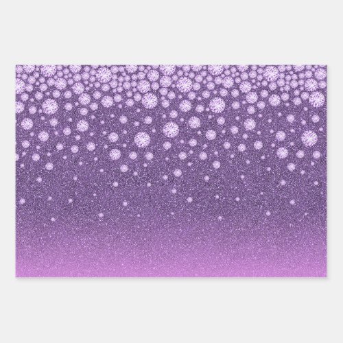 Birthday purple glitter pink diamonds luxurious wrapping paper sheets