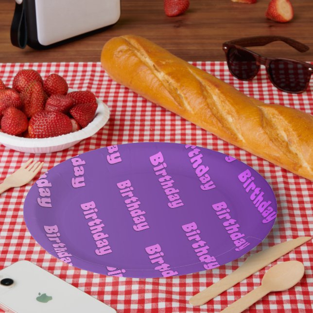 Birthday (purple) paper plates (Picnic)