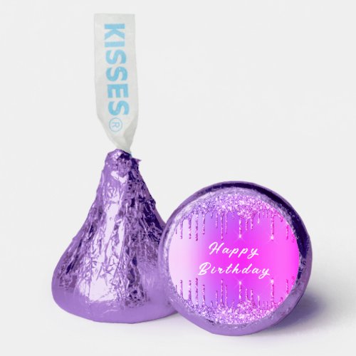 Birthday Purple Pink Neon Glitter Hersheys Kisses