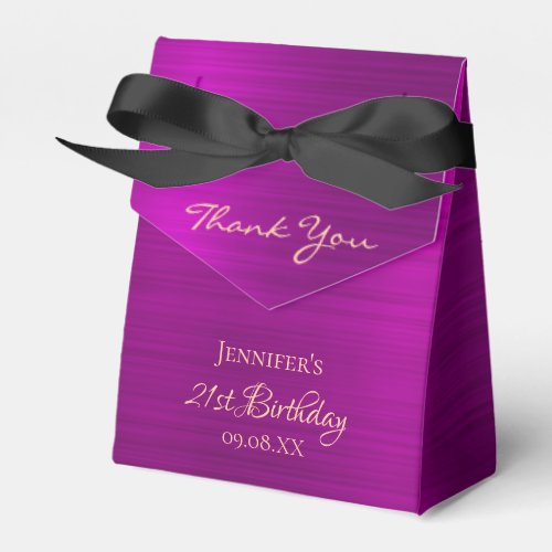 Birthday purple pink thank you glam monogram favor boxes