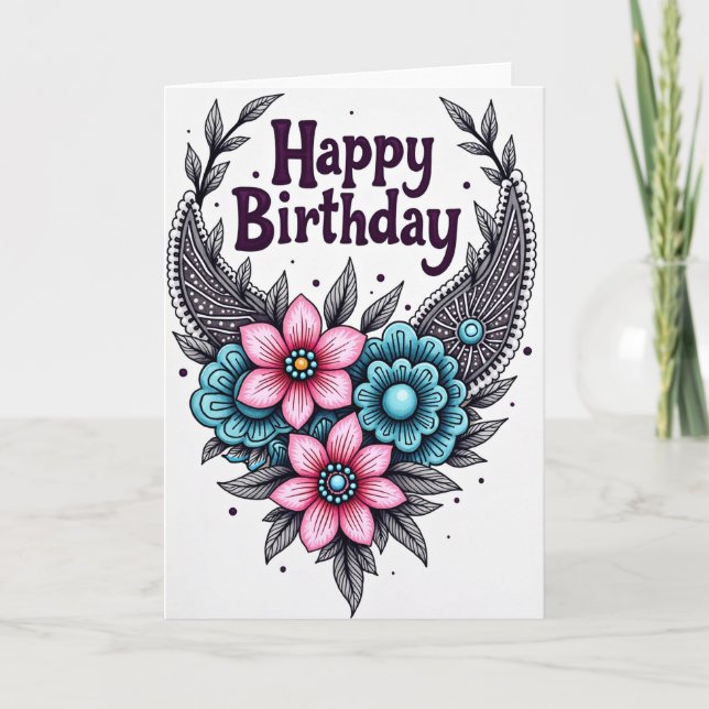 Birthday Purple Text Card (Front)