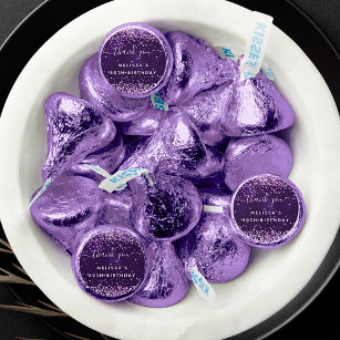 Birthday purple violet glitter dust thank you hershey®'s kisses®