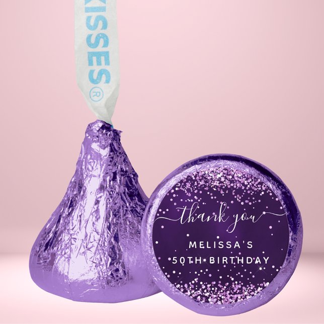 Birthday purple violet pink confetti thank you hershey®'s kisses® (Creator Uploaded)
