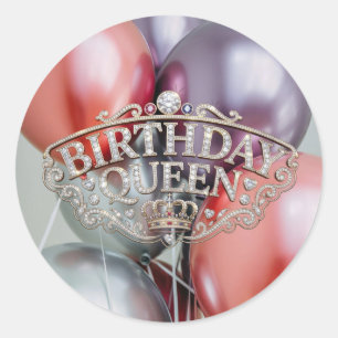 Birthday Queen Balloons Sticker