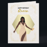 Birthday Queen | Black Greeting Card<br><div class="desc">Nothing but the best for the Queen on her birthday! This luxury greeting card,  fit for royalty,  is the perfect gift for that special woman in your life. Partner,  mom,  sister or friend,  show them you appreciate them on their special day.</div>