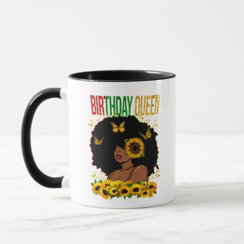 Birthday Queen Black Woman Mug