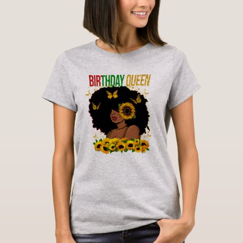 Birthday Queen Black Woman T_Shirt