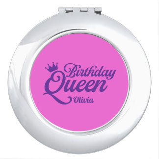 Birthday Queen compact mirror