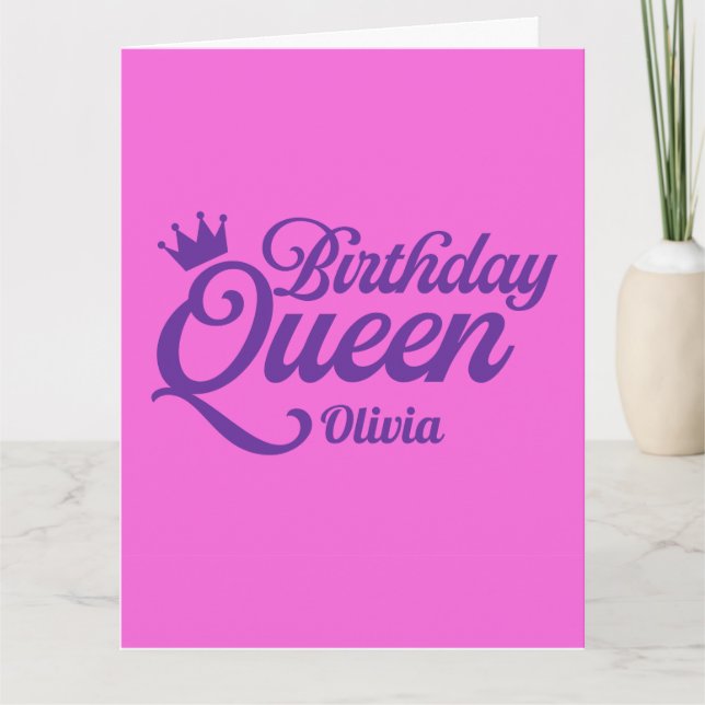 Birthday Queen Gift Bag Card (Front)