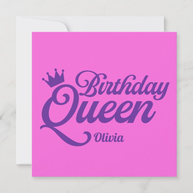 Birthday Queen Invitation (Front)