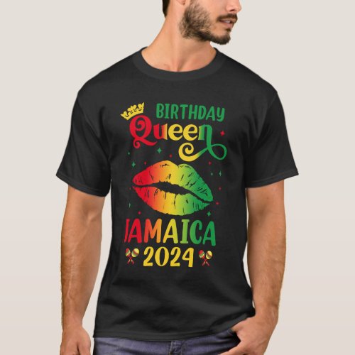 Birthday Queen Jamaica 2024 Girls Trip Party Jamai T_Shirt