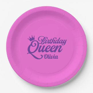 Birthday Queen Paper Plates