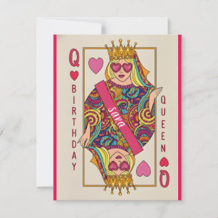 Birthday Queen Playing Card Funny Custom Name Card