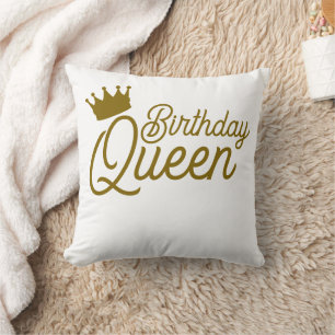 Birthday Queen Throw Pillow- Birthday Gift for Her Pillow