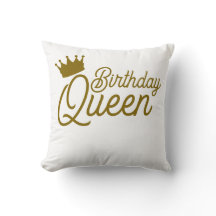 Birthday Queen Throw Pillow- Birthday Gift for Her