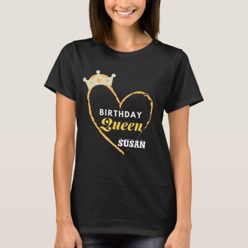 Birthday queen typography custom birthday  T_Shirt