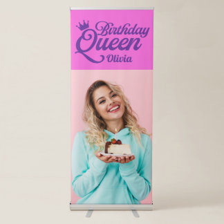 Birthday Queen Vertical Retractable Banner