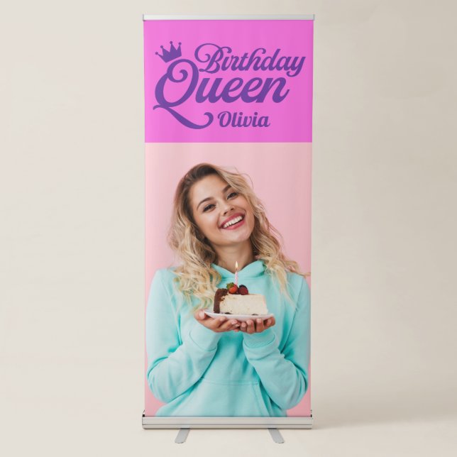 Birthday Queen Vertical Retractable Banner (Front)