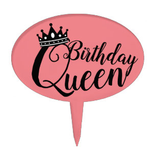 Birthday Queen with Crown Cake Topper